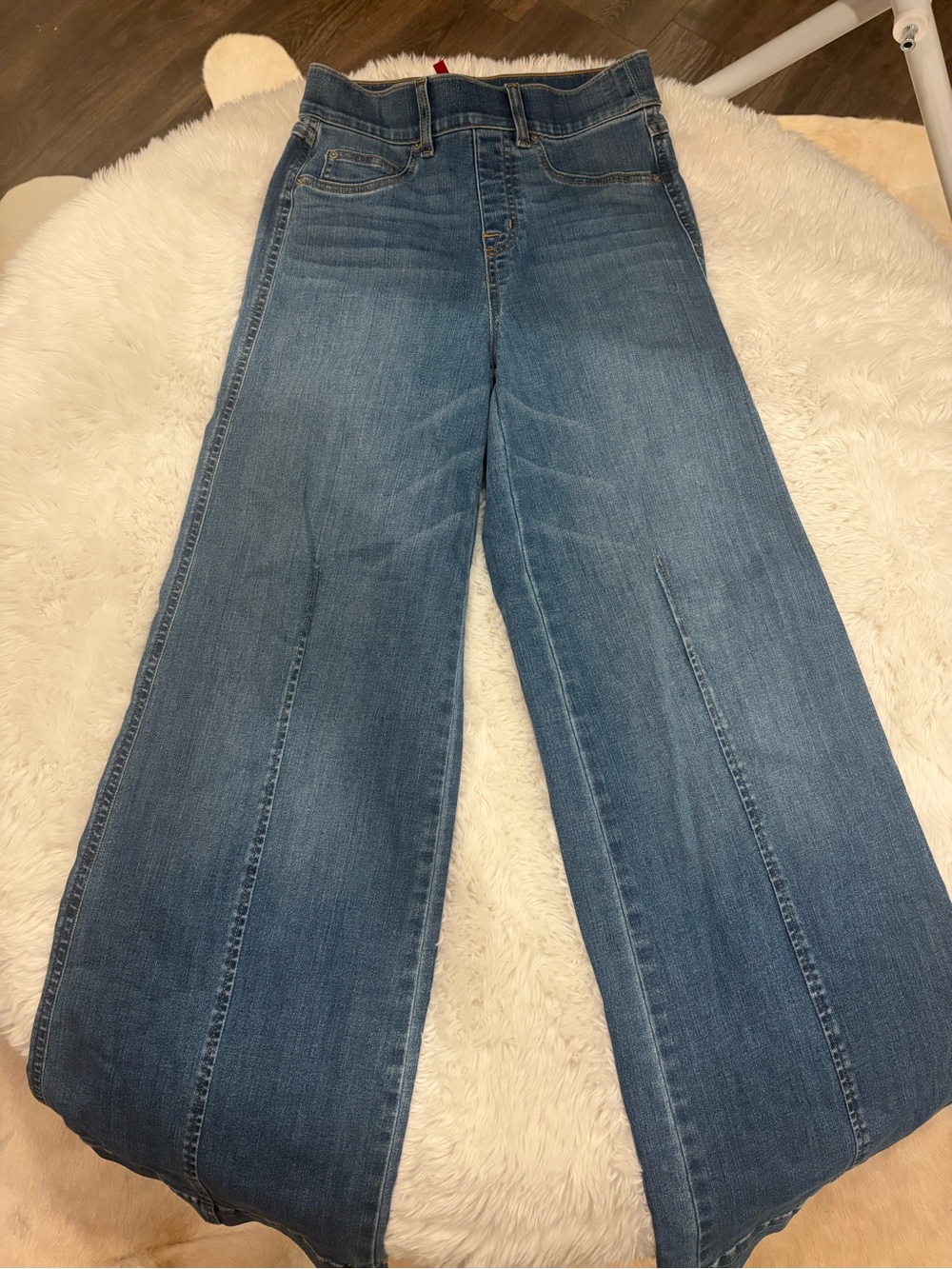 SPANX Blue Wide-Leg High-Rise Jeans